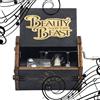 MINGZE Manovella in Legno Music Box meccanismo, varietà di Stili Carillon Creativo Personalizable, Best Gift for Kids Friends (Beauty And The Beast（Black）)