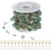 PATIKIL Catena in Rame per Gioielli, 5M Verde UVA Cavo A Maglie con Pietre Naturali per Collane Orecchini Bracciali Trucker Hat Chains, Oro/Verde UVA