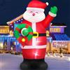 Danxilu Babbo Natale Gonfiabile da Esterno 240cm con Luci LED Gonfiabili Natalizi Esterni Decorazione con Ghirlanda per Interno Giardino Feste Prato Cortile
