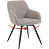WOLTU Sedia da Pranzo Girevole, Sedia da Cucina Ergonomica Imbottita in Velluto con Gambe in Metallo, Poltrona per Salotto, Ufficio, Camera da Letto, Balcone, Grigio Chiaro,