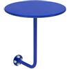 Generico Tavolino rotondo da parete, Tavolo Rotondo a Parete, tavolino in acciaio inox con base in ferro a forma di L, tavolino laterale per bar, caffè, Ufficio, Ristoranti, salvaspazio(Blue,45cm)