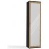 CDF Armadio con Specchio da Corridoio, Mobile a Colonna d'Ingresso Stretto, Guardaroba Contenitore per Giacche e Scarpe con Asta Appendiabiti, Stile Urban Antracite e Rovere Artigianale, 50x35x180 cm