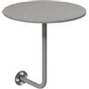 Generico Tavolino rotondo da parete, Tavolo Rotondo a Parete, tavolino in acciaio inox con base in ferro a forma di L, tavolino laterale per bar, caffè, Ufficio, Ristoranti, salvaspazio(Gray,30cm)