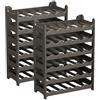 CookandSupply Cantinetta Vino Portabottiglie Effetto Pelle, Marrone Corten, 72 Bottiglie | CookandSupply x TheWV, Cantinetta Modulare Impilabile in Palastica, 6 Bottiglie per Modulo, Scaffale Portavino Salvaspazio