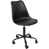 WANZHE Sedia da ufficio scandinava, sedia da ufficio design sedile imbottito con 5 ruote, sedia girevole a 360° e regolabile in altezza (1, nero)