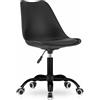 NMK HOME Sedie Ufficio Girevole con Ruote 360 ° - Sedia Scrivania Regolabile in Altezza - Montaggio Semplice e Base Cromata