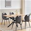 GrandCA HOME Set Tavolo e Sedie da Pranzo da 5 Pezzi, Tavolo Quadrato da 140 cm, 4 Sedia Imbottita in Lino, Adatto per Cucine, Sale da Pranzo e Soggiorni (Legno Chiaro + Grigio)