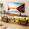 Wohenster Mobile TV con Luci LED Presa, per Soggiorno, Camera da Letto, Marrone | 40x160x63cm Mobili TV per TV da 70 Pollici e Inferiori, Ampio Spazio di Archiviazione, Cuscinetti Antiscivolo per i Piedi