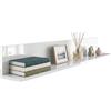 HOMCOM Mensola da Muro per Soggiorno e Camera da Letto, Spessore 1.5 cm, Libreria da Parete Sospesa in Legno, 127x12x18 cm, Bianco Lucido