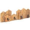 CREEDWOOD Appendiabiti da Parete City | Legno Massiccio, 48 cm, 4 Ganci | Appendiabiti da corridoio a Forma di casetta, Pannello Appendiabiti, Ganci da Parete