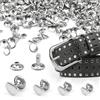 SANOU Borchie in pelle borchie tubolari metallo riparazioni decorazione 200 set doppio tappo rivetti in pelle in acciaio inox borchie argento per cuoio artigianato vestiti scarpe borse cinture (6/8/10/12