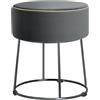 COSTWAY Pouf Rotondo Poggiapiedi 41cm, Sgabello Moderno da Trucco con Base in Metallo, Sedile Imbottito Spesso e Piedini Antiscivolo per Toeletta, Comodino e Divano (Grigio)