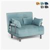 Produce Shop Poltrona Letto Pieghevole salvaspazio in Velluto Deborah Twin Lux - Azzurro