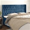 IBUQDDV Testiere Letto Matrimoniale Testiera Letto Matrimoniale Testata Letto Matrimoniale Spalliera Letto Matrimoniale Testiera ad Orecchio Blu Scuro 203x23x118/128 cm in Velluto per Dormitorio Salone