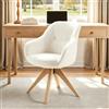 Zouron sedie da pranzo,sedie da ufficio per la casa, poltrone da salotto（Rotazione a 360°）,Ergonomia,Beige（velluto raffinato + piedini in legno chiaro）,Una sedia