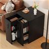 VIEKOS Libreria con ruote come credenza mobile - Con cassetto laterale estraibile, ruote grandi, protezione bordi - Configurazione reversibile sinistra/destra per scrivania, comodino, bagno