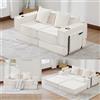 Yihomfy Divano letto convertibile 2 posti -162 cm, divano letto angolare pieghevole 4 in 1, divano componibile pieghevole da montare con cuscini, 2 portabicchieri e tasche laterali per soggiorno