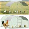 Kidsgigglz pollaio per galline da esterno 3x4x2 m, recinto per galline con struttura ad arco in metallo, gabbia per polli e piccoli animali, voliera con telo di copertura, recinto per polli, piante