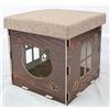 Pet's Solution Cuccia Gatto Legno tiragraffi Interno Pouf (Marrone L)