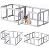 Gardner Pet Recinto per Cani in Acrilico Trasparente, 16 Pizzi, Grigio | Antigraffio e Antiscivolo, Parco Modulare Interno Esterno per Cuccioli, Gatti, Conigli e Animali Piccoli, Facile da Pulire
