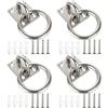 GERUI 4 piastre per occhi a cavallo, in acciaio inox 304 con anello M5, supporto per occhielli Eye Plate Solid Stainless Steel, quadrato, gancio da parete per appendere amaca boxe sacco da boxe.
