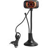 Plyndbract Webcam USB con microfono esterno, senza driver - Videocamera per computer gratuita, risoluzione 640 x 480 pixel, videocamera plug and play con tubo metallico regolabile e luce di