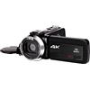 Generic Videocamera per vlogging, videocamera digitale 4K con 48 MP per streaming e time lapse, grandangolo 18x, include scheda SD da 128 GB per una migliore registrazione