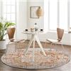 Livabliss JULIETTE Tradizionale Vintage Round Tappeto | Arancione bruciato, Grigio medio, Borgogna | 160x160cm | Camera da Letto e Sala da Pranzo | Tessuto a Macchina Polipropilene