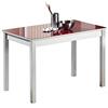 ASTIMESA Fisso Tavolo da Cucina, Metallo Vetro Legno, Rosso, 100x60cm