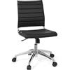 HJH Office 720002 Sedia da ufficio TRISHA in ecopelle nera moderna girevole senza braccioli, regolabile in altezza