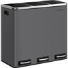 SONGMICS Cestino da Cucina, Pattumiera per Raccolta Differenziata 3 x 18L, 3 Scomparti per Riciclaggio, Coperchi a Chiusura Morbida, Pedali, Acciaio, Grigio Opaco LTB054G01