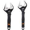 Sharp-tec Set di 2 chiavi regolabili da 15,2 cm e 20,3 cm, apertura ganascia larga 34 mm/36 mm, finitura in ossido nero, strumenti idraulici resistenti per idraulici, fai da te e professionisti