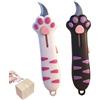 FOSDICK 2 Pezzi Mini Coltello Multiuso Retrattile, Taglierino Piccolo a Forma di Zampa di Gatto, Carino Mini Coltelli Multiuso, Portatili Sicurezza Coltello per Scatole, Cancelleria per Ufficio, Casa