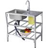 ZGNMK Lavabo Cucina Da Esterno, Lavandino Da Campeggio Esterno, Lavello Acciaio Inox 1 Vasche, Lavello Da Esterno, Lavatoio Da Esterno Multifunzione Ripiano Portaoggetti Per Garage, Lavanderia(29.5*15.7*29.