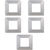 Electron 5 Placche, 2 moduli/posti, Compatibile Con Vimar Plana, colore argento, Placche In plastica di alta qualità, 100% compatibile con i supporti e i moduli originali