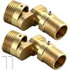 MUNTE Ottone S connettore eccentrico 1/2 su 3/4, 2 adattatori per rubinetto doccia, girevole a 360°, connettore S per rubinetti da parete, per cucina, bagno, aree pubbliche