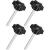 QUARKZMAN 4pz M6 x 55mm Pomelli a Stella, Manopola Serraggio a Forma Esagonale Plastica Vite Manopola Ricambio Serraggio Manuale per Sostituzione Manopola Base Ombrellone