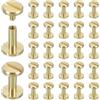 sourcing map Set di 30 rivetti a vite Chicago, M4 x 10 mm, in metallo, a testa Phillips, per fai da te, cintura, borsa, artigianato, rilegatura, ottone