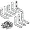 Zydiwo 20 Pezzi Staffe Angolari in Acciaio Inox con 80 Viti Squadretta di Giunzione Angolare Angolari Metallo per Tavolo Armadietto Sedia (Argento-40mm)