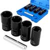 BORDEAG Set di 5 Set di Chiavi a Bussola Elicoidali, Set di Rimozione Dadi, Set di Bussole per Dadi, Set di Estrattori per Bulloni per Rimozione Viti Rotte per Riparazione DIY 17mm 19mm 21mm 22mm