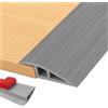 MeYuxg Profilo di transizione autoadesivo, 2 m x 5 cm, in PVC, per soglia della porta, compensazione dell'altezza da 5 mm a 10 mm, listello di transizione per pavimento, moquette, soglia (venature del legno