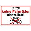Schilderio Cartello Bitte keine Fahrradstellen 300 x 200 mm, stabile pannello composito di alluminio, spessore 3 mm