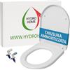 HYDRO HOME Copriwater Compatibile con Tipo Roca, Plastica Termoindurente avvolgente Cerniere Regolabili fissaggio dall'alto, Bianco MADE IN ITALY (CHIUSURA AMMORTIZZATA)