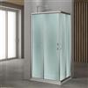 Ogomondo Box Doccia Angolare Due Ante Scorrevoli Cristallo Temprato Stampato 6mm Alluminio Cromato (72-75x72-75xh190 cm)