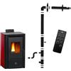Sannover Thermique Stufa a pellet impermeabile Anita 9,4 kW Bordeaux Sannover + Kit di installazione