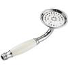 Gettimore Soffione doccia con design anticato, materiale in acciaio inox e getto a pioggia a risparmio idrico per bagno (cromato)