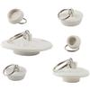 Hibbent 6 tappi di scarico in gomma per lavello da cucina, con anello di estrazione, per cucina, vasca da bagno, bagno e lavanderia, in 6 diverse dimensioni, colore bianco