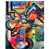LegendArte - Stampa su tela - Composizione Colorata. Omaggio A Bach - August Macke - Quadro su Tela, Decorazione Parete cm. 80x100