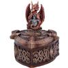Nemesis Now Scatola portagioie a forma di drago, 10,5 cm, motivo: scudo fantasy, colore: rosso