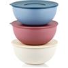 Guzzini - Set di 3 contenitori per insalatiere con coperchi Ø16 cm, in Plastica Bio-Based - Multicolour, 16,6x16,6xh20,7-900cc - 29268752